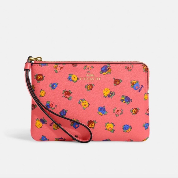 Coach Handbags - Coach Vintage Rose Corner Zip Wristlet Wallet